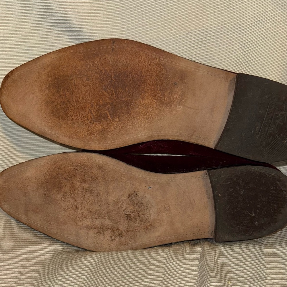 Giorgio Brutini Burgundy Velvet Loafers with Nordstrom shoe trees - Picture 9 of 12